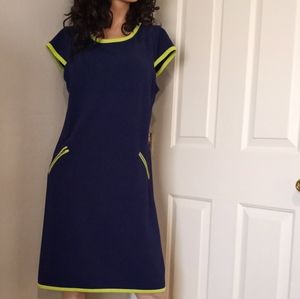 MADISON Leigh Shift Dress Blue Textured